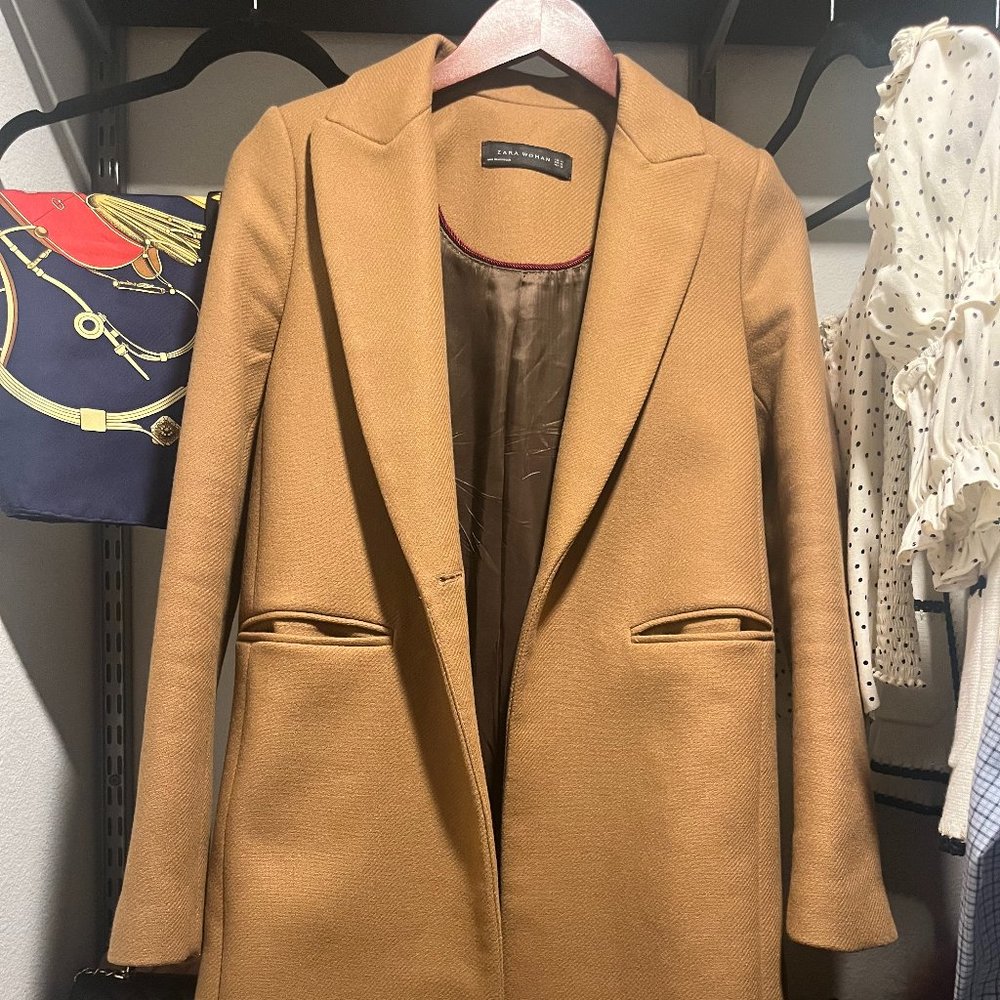 XS Zara Wool Camel Menswear Coat